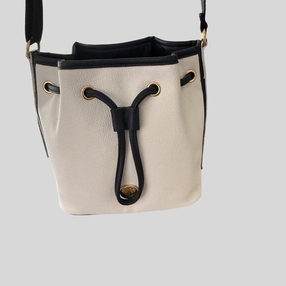 Tommy Hilfiger Pebbled Leather Bucket Bag  Adjustable Strap Drawstring Closure - Picture 10 of 12